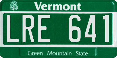 VT license plate LRE641