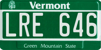 VT license plate LRE646