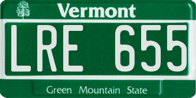 VT license plate LRE655