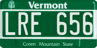 VT license plate LRE656