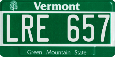 VT license plate LRE657