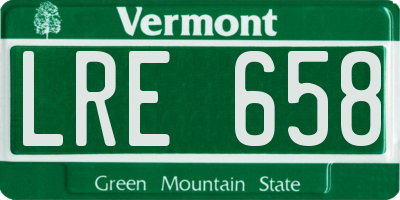 VT license plate LRE658