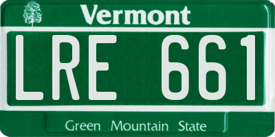 VT license plate LRE661