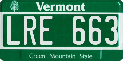 VT license plate LRE663