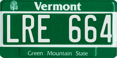 VT license plate LRE664