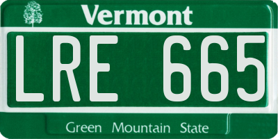 VT license plate LRE665