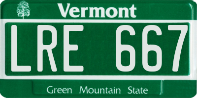 VT license plate LRE667
