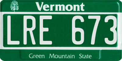 VT license plate LRE673