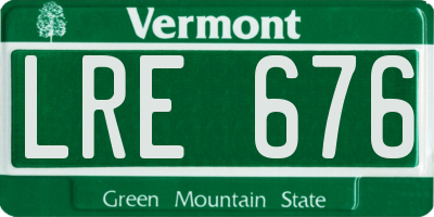 VT license plate LRE676