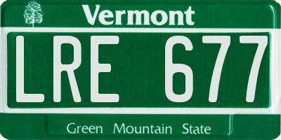 VT license plate LRE677