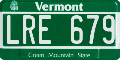 VT license plate LRE679