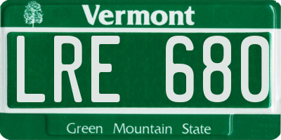 VT license plate LRE680