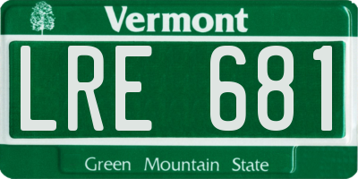 VT license plate LRE681