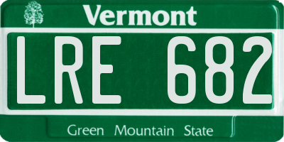 VT license plate LRE682