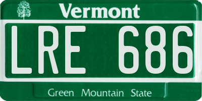 VT license plate LRE686