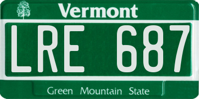 VT license plate LRE687