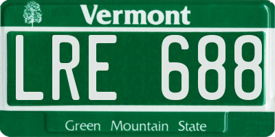VT license plate LRE688