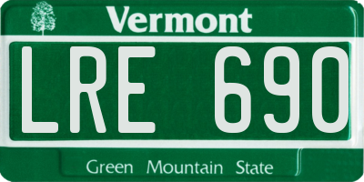 VT license plate LRE690