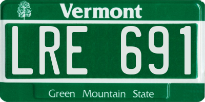VT license plate LRE691