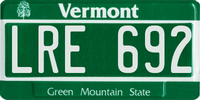 VT license plate LRE692