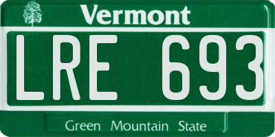 VT license plate LRE693