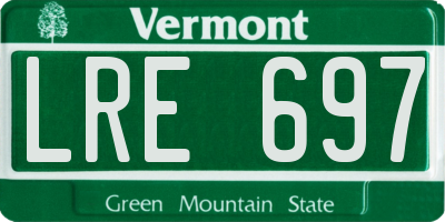 VT license plate LRE697
