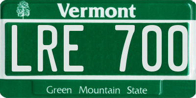 VT license plate LRE700