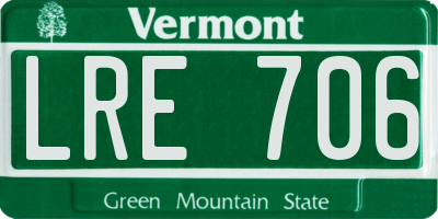 VT license plate LRE706