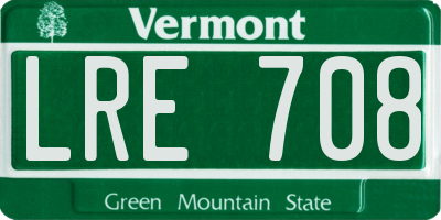 VT license plate LRE708