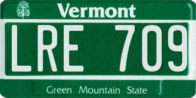 VT license plate LRE709