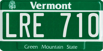 VT license plate LRE710