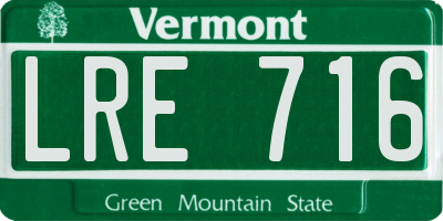 VT license plate LRE716