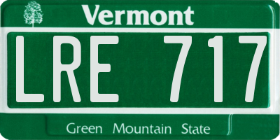 VT license plate LRE717