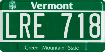 VT license plate LRE718