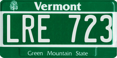 VT license plate LRE723