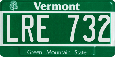 VT license plate LRE732