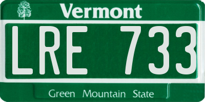VT license plate LRE733