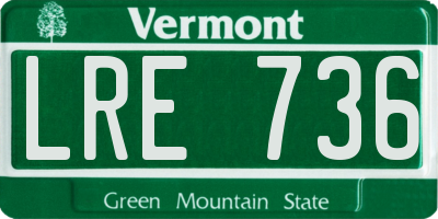 VT license plate LRE736