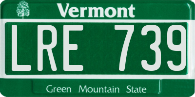 VT license plate LRE739