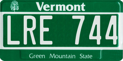 VT license plate LRE744
