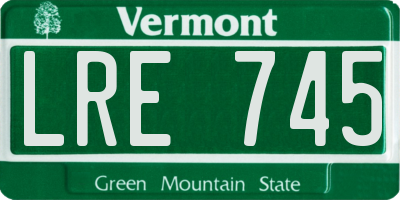 VT license plate LRE745