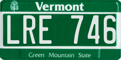 VT license plate LRE746
