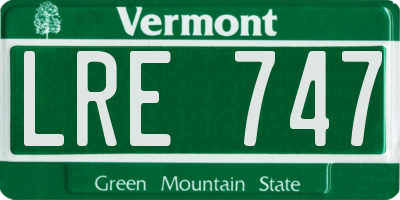 VT license plate LRE747