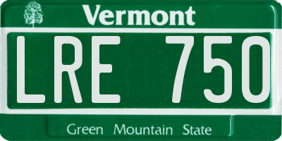 VT license plate LRE750