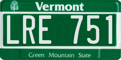 VT license plate LRE751