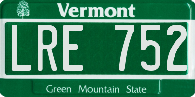 VT license plate LRE752