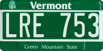 VT license plate LRE753