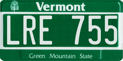 VT license plate LRE755