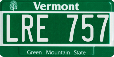 VT license plate LRE757