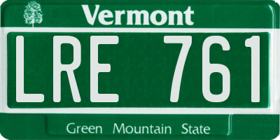VT license plate LRE761